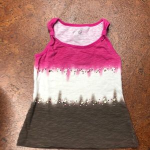 Justice girls tank top jewels on front size 6